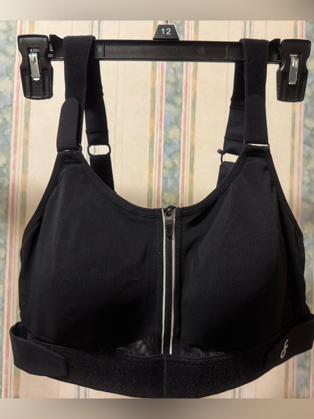 Front-Zip Black High-Impact Sports Bra